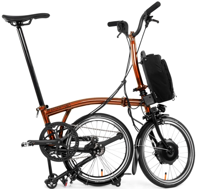 Brompton Electric P Line Urban Folding Bike 2024 in Flame Lacquer-2